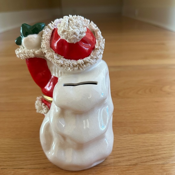 Vintage Santa Claus Bank Coin Bank Spaghetti Trim Japan 1950's-60's - Picture 3 of 14